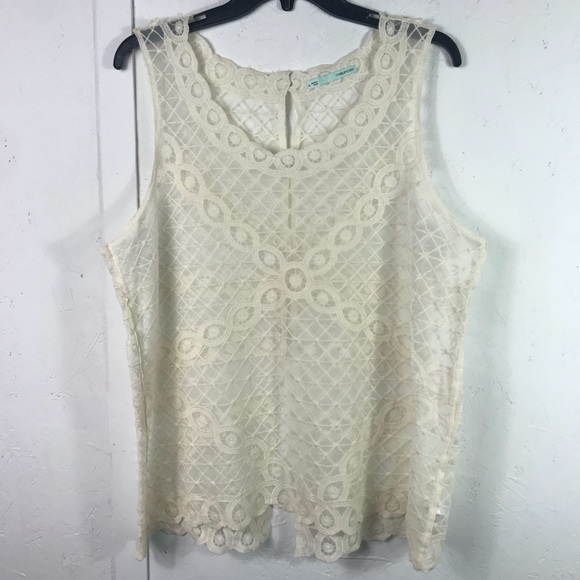 Maurices Tops - 💙Maurice’s ivory cream sheer lace blouse